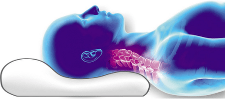 đặt cột sống trên gối chỉnh hình